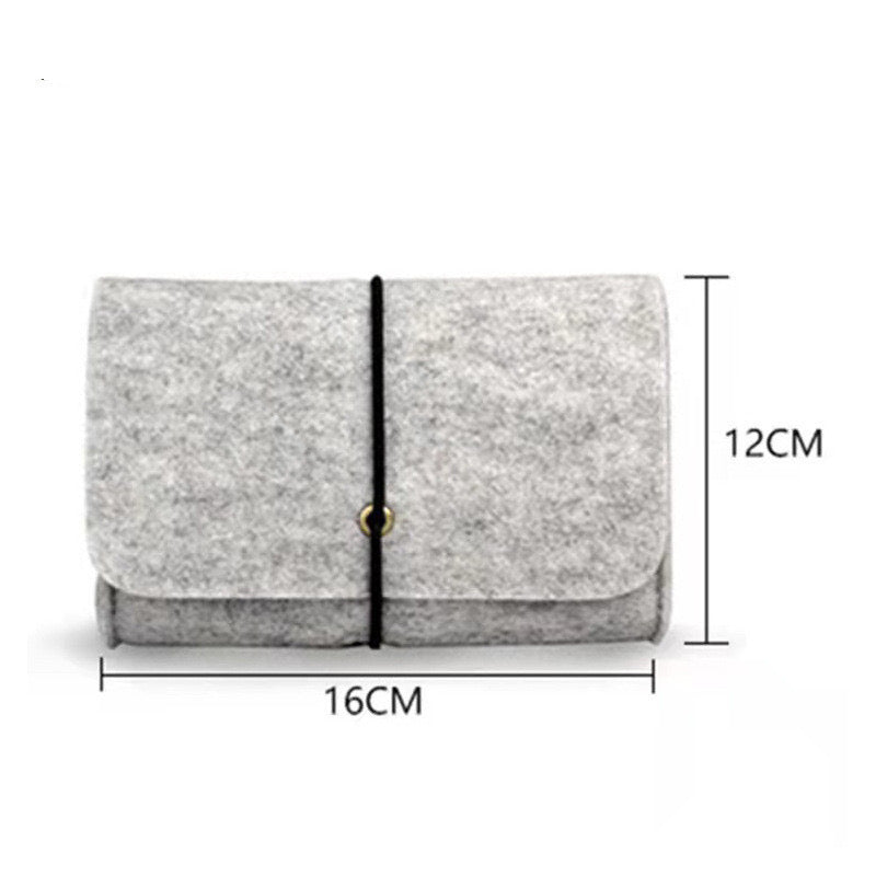 Simplify On - the - Go Organization with our Minimalist Felt Storage Pouch: Perfect for Chargers, Hard Drives, and Essentials. Light and Dark Gray Options for Effortless Style and Convenience! - Simplidecor