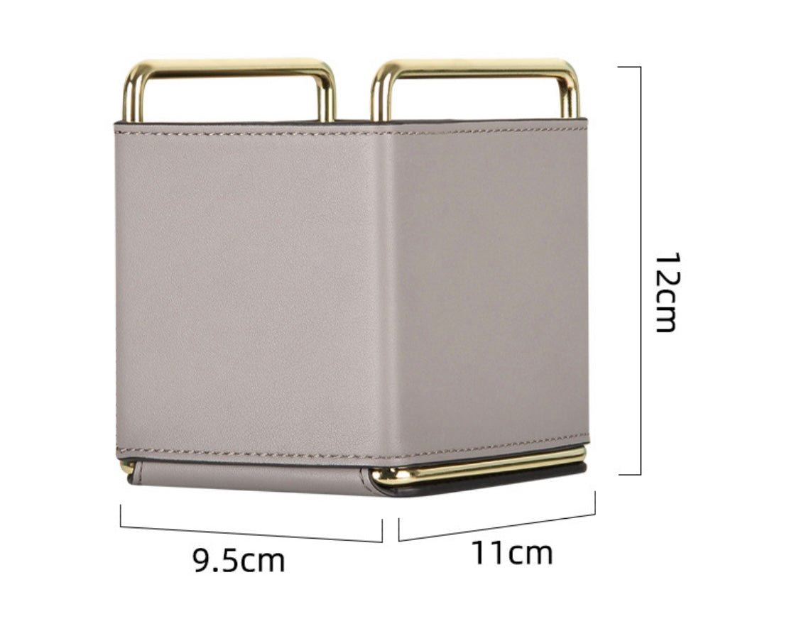 Simplistic Storage Box: Leather Strap, Golden Steel Frame – Elevate Your Space with Understated Elegance! - Simplidecor