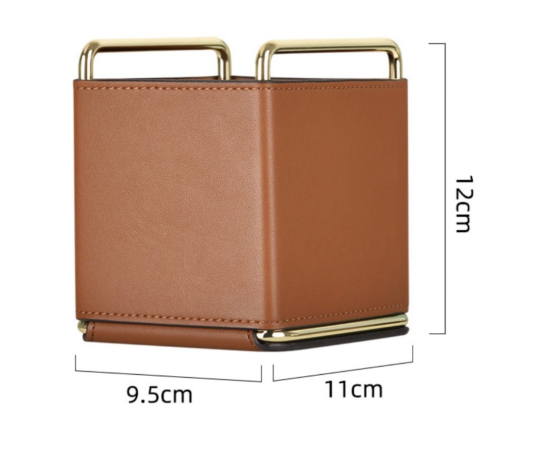 Simplistic Storage Box: Leather Strap, Golden Steel Frame – Elevate Your Space with Understated Elegance! - Simplidecor