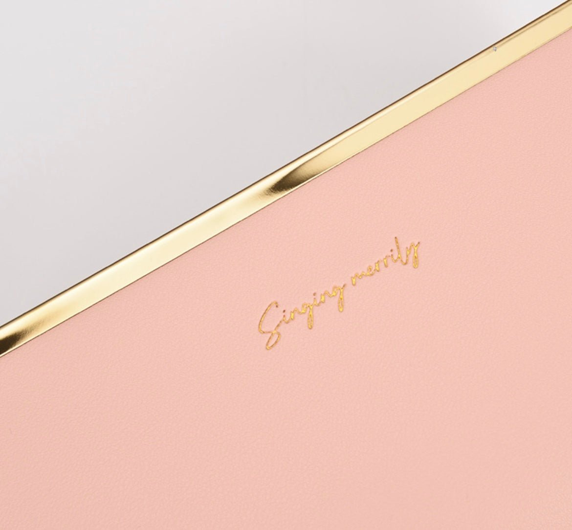 Sophisticated Storage: Leather and Steel Bin with Gold Frame – Stylish Organization for Every Space! - Simplidecor