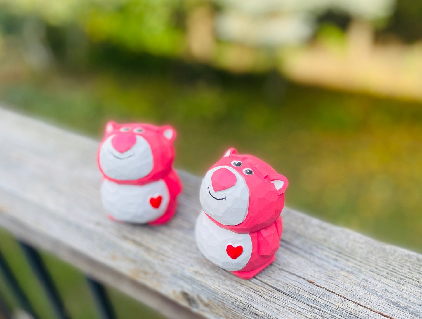 Strawberry Bear Carving: Handcrafted Wood Art - Simplidecor