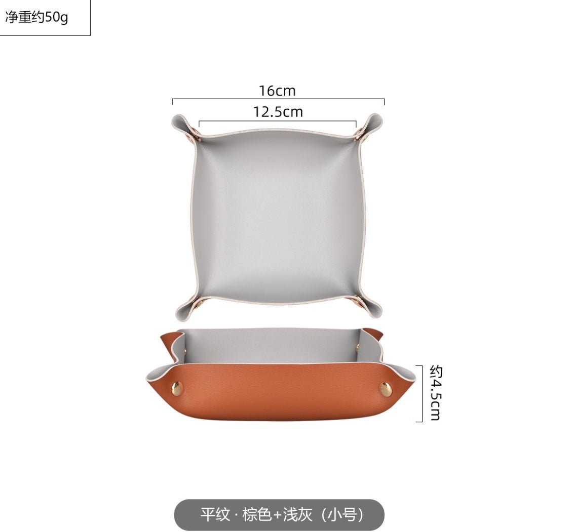 Stylish Desktop Organizer Box: Leather Exterior, Gold Clasp, Perfect for Home Office Storage and a Thoughtful Gift for Him - Simplidecor