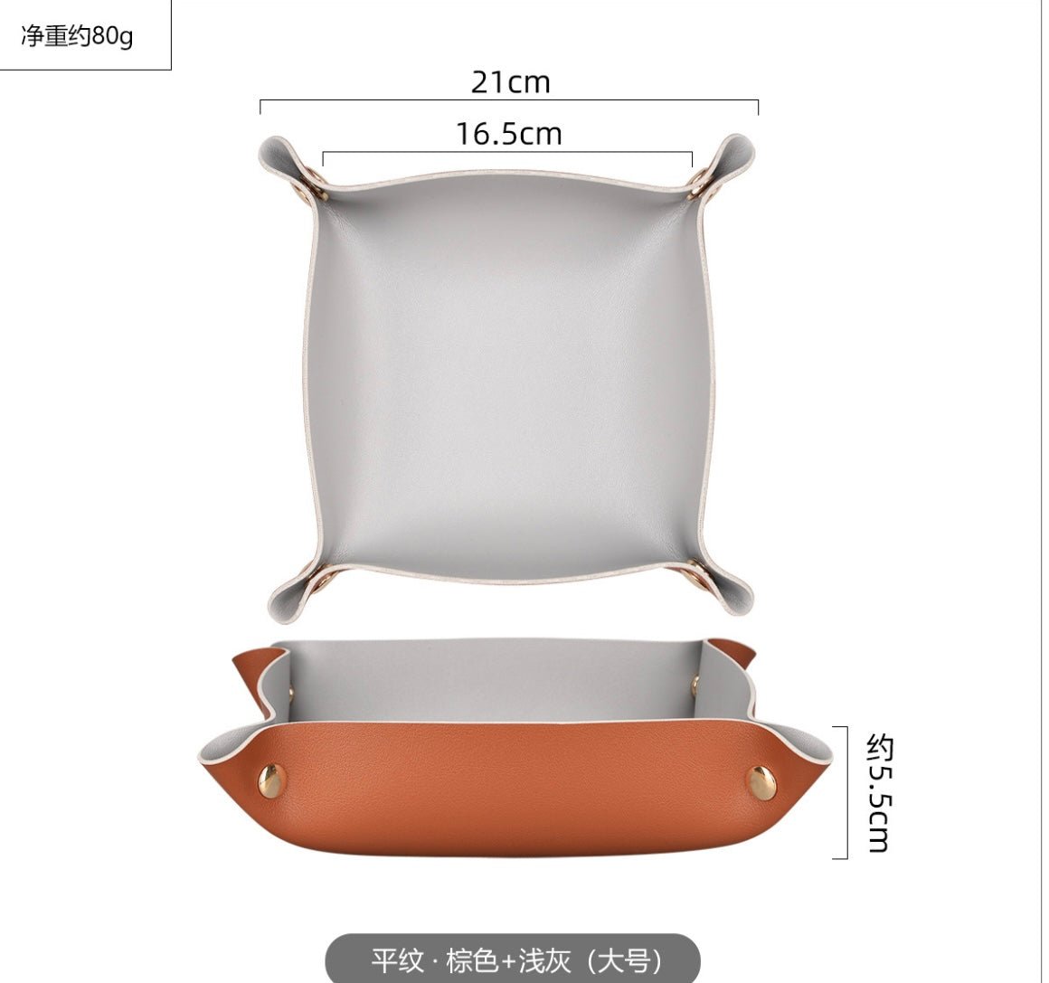 Stylish Desktop Organizer Box: Leather Exterior, Gold Clasp, Perfect for Home Office Storage and a Thoughtful Gift for Him - Simplidecor