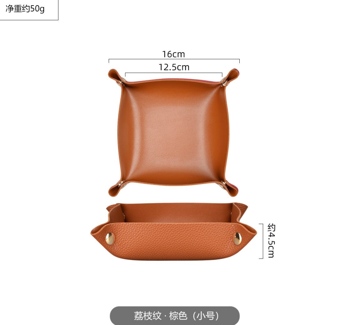 Stylish Desktop Organizer Box: Leather Exterior, Gold Clasp, Perfect for Home Office Storage and a Thoughtful Gift for Him - Simplidecor