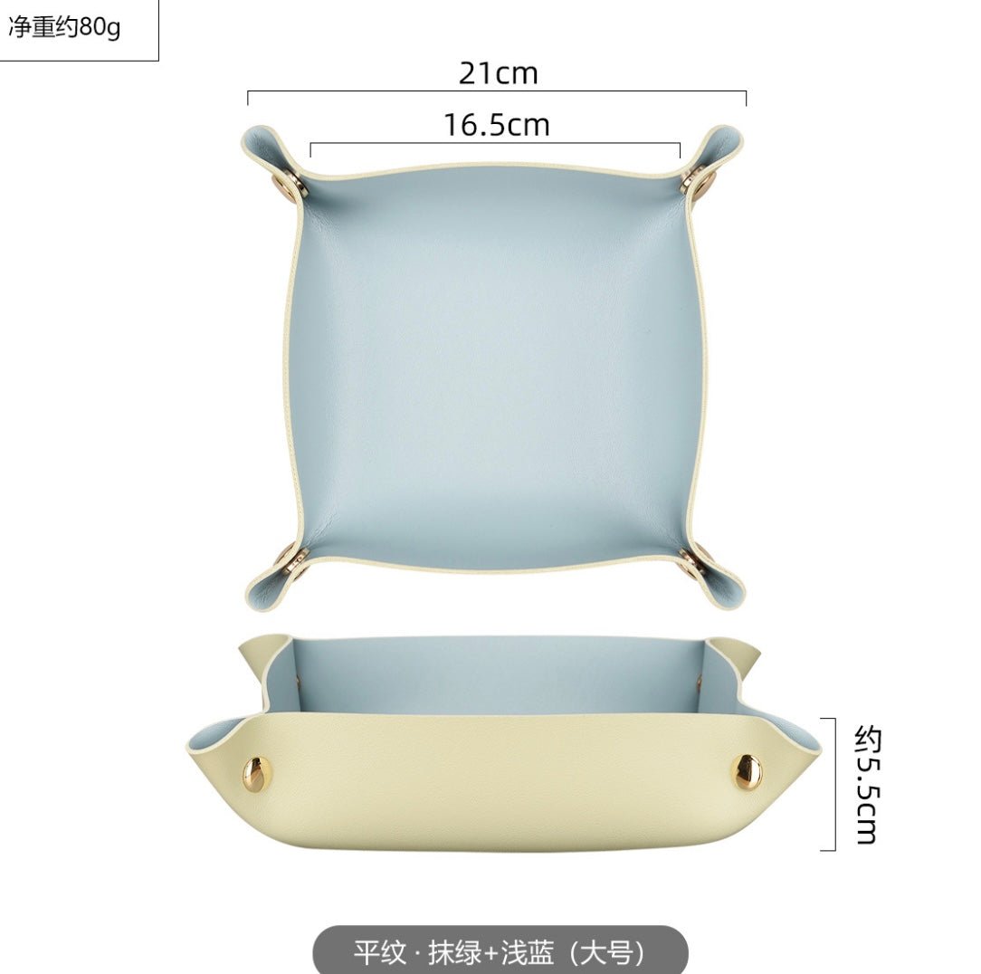 Stylish Desktop Organizer Box: Leather Exterior, Gold Clasp, Perfect for Home Office Storage and a Thoughtful Gift for Him - Simplidecor